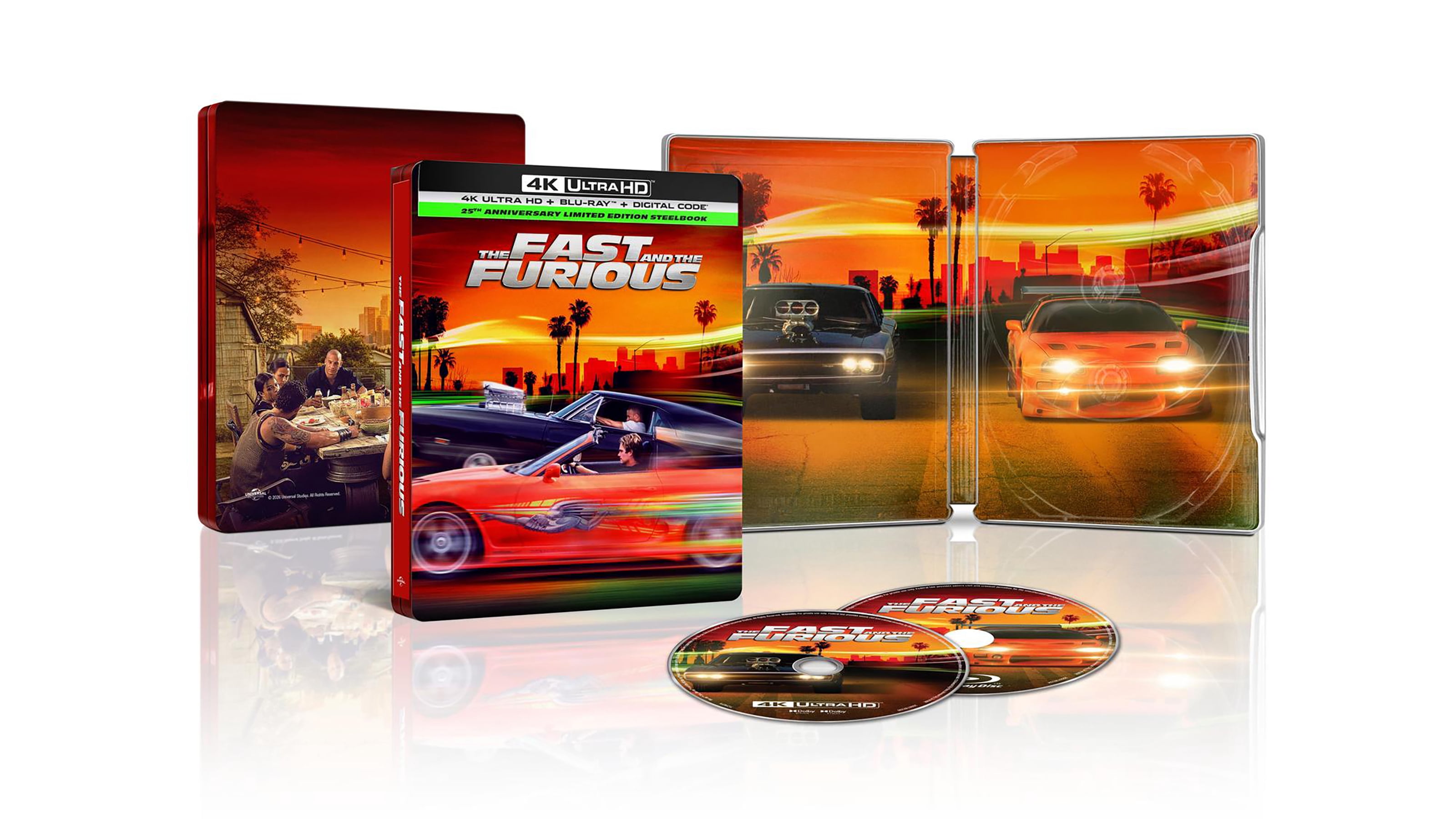 The Fast and the Furious (25th Anniversary Edition) (Steelbook) (4K Ultra HD + Blu-ray + Digital Copy), Action, Universal