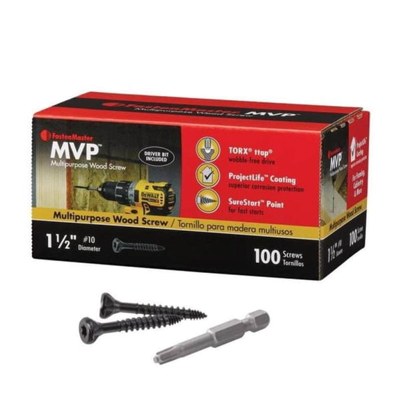 The Fastenmaster MVP 5055872 1.5 in. Torx Ttap Self-Tapping Wood Screws - Pack of 100