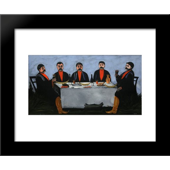 The Feast of Five Princes 20x24 Framed Art Print by Pirosmani, Niko