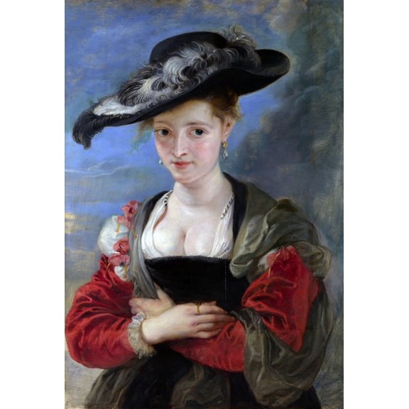 The Felt Hat Canvas Art - Peter Paul Rubens (24 x 36)