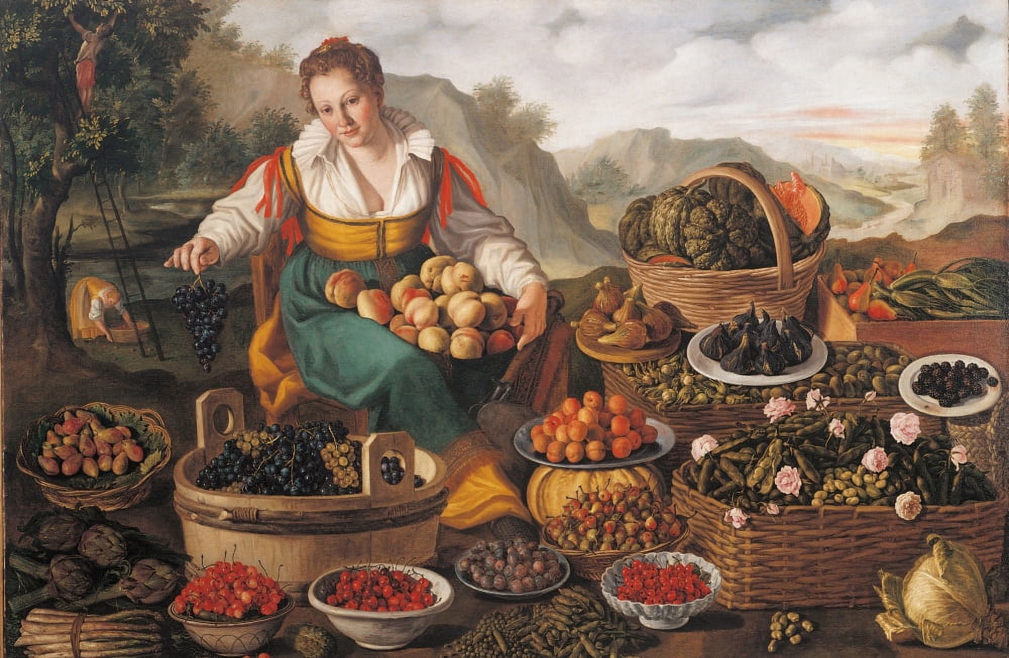 The Female Greengrocer Canvas Art - (36 x 24)