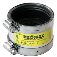 The Fernco Joint Sealer Company Proflex PVC Shielded Coupling to Copper