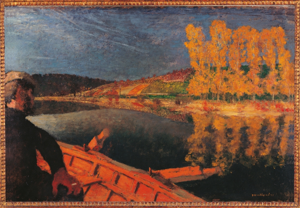 The Ferryman Cipa Godebski In A Boat On The Yonne Canvas Art - (24 x 18)
