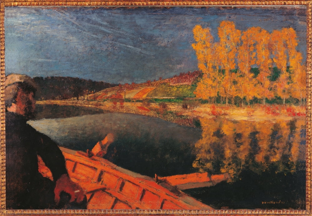The Ferryman Cipa Godebski In A Boat On The Yonne Canvas Art - (36 x 24)
