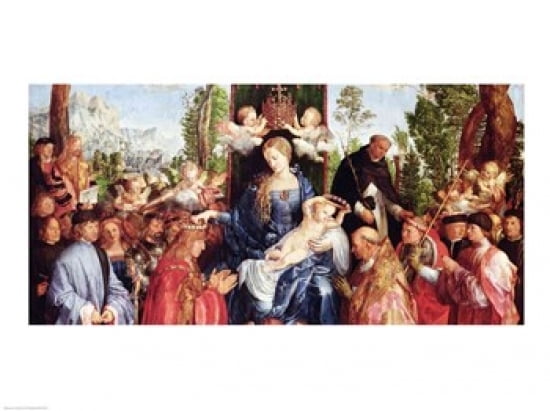 The Festival of the Rosary 1506 Canvas Art - Albrecht Durer (36 x 24)