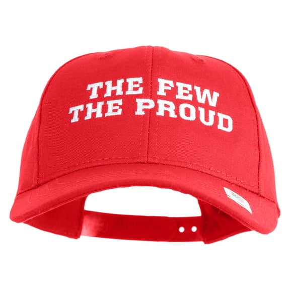 The Few The Proud Embroidered 6 Panel Structured Cotton Twill Cap Made in USA - Red OSFM