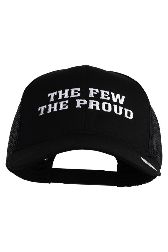 The Few The Proud Embroidered Solid Cotton Twill Mesh Prostyle Cap - Black OSFM