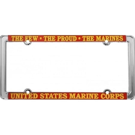 The Few The Proud The Marines Chrome Thin Rim License Plate Frame