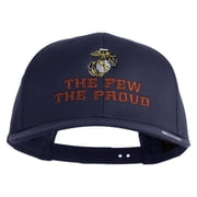 The Few The Proud US Marine Embroidered Solid Cotton Twill Pro Style Cap - Navy OSFM
