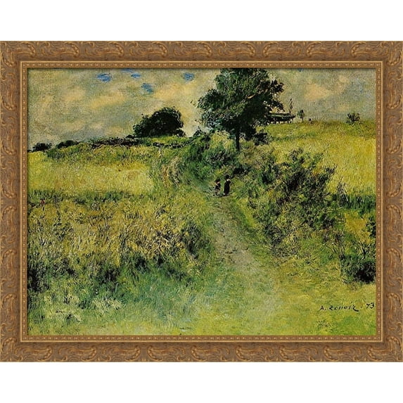 The Field 36x28 Large Gold Ornate Wood Framed Canvas Art by Pierre Auguste Renoir