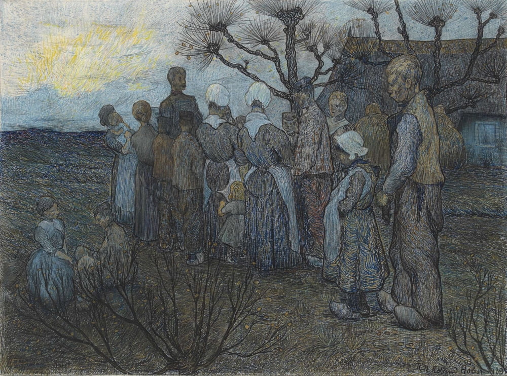 The Field Preaching Canvas Art - (24 x 18)
