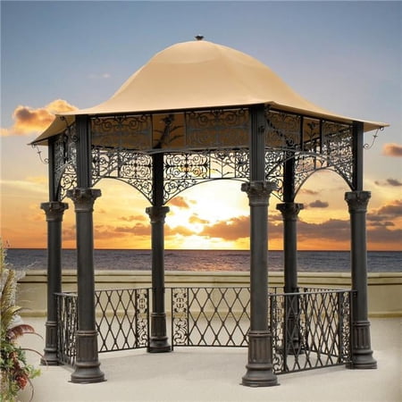 GrillGear Fiesta 145.5' x 157.5' Decorative Aluminum Gazebo, Multi Color
