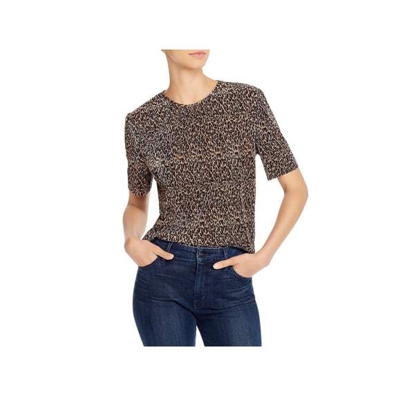 The Fifth Label Women's Saloon Ribbed Leopard Print Top Brown Size Large