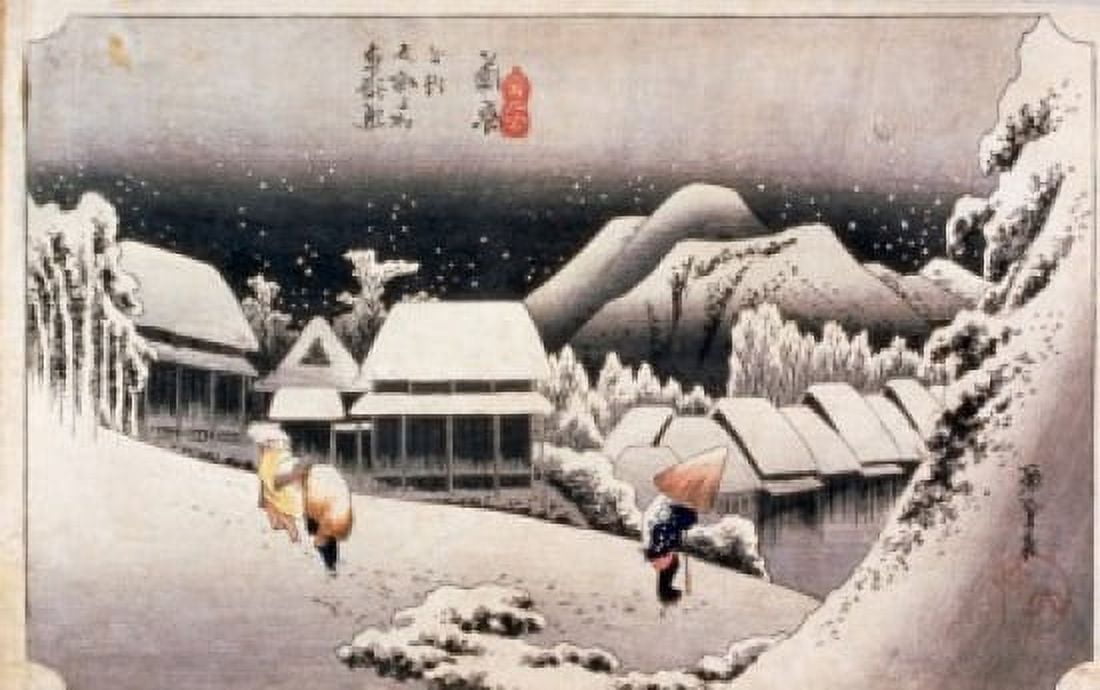 The Fifty-Three Stations of Tokaido Kanbara by Utagawa Hiroshige woodcut print 19th century 1797-1858 Canvas Art - Utagawa Hiroshige (24 x 36)