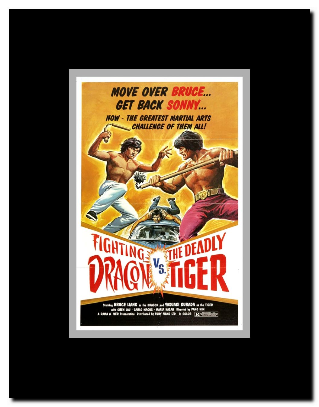 The Fighting Dragon vs. Deadly Tiger Framed Movie Poster