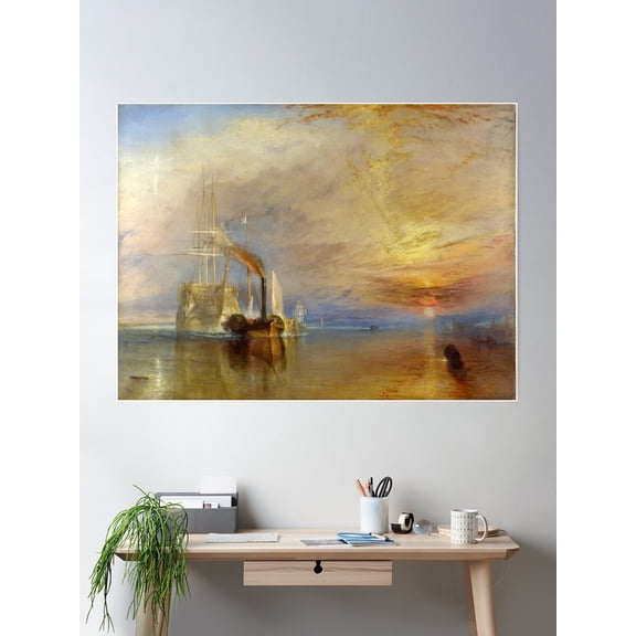 The Fighting Temeraire By J. M. W. Turner (1838) Poster Wall Art, Modern Wall Decor For Living Room Bedroom, 12x18 UNFRAMED