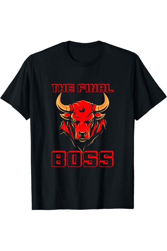 The Final Boss Bull Head Design T-Shirt