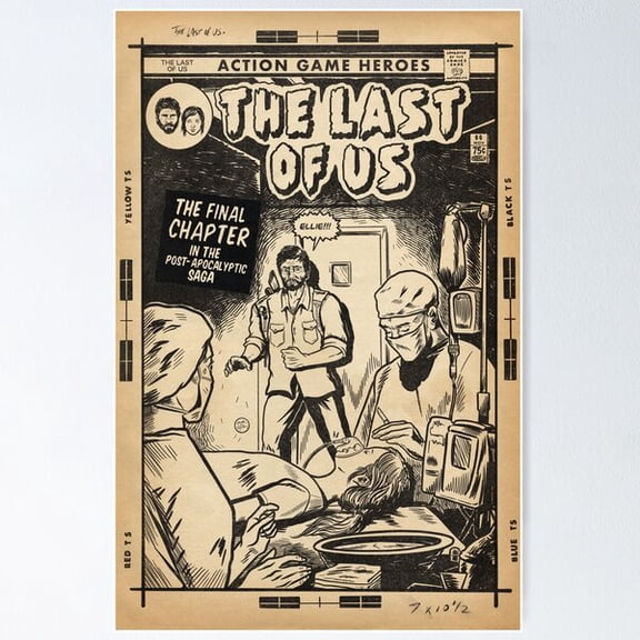 "The Final Chapter" Comic Cover Line Art Fan Art Poster Wall Art, Modern Wall Decor For Living Room Bedroom, 8x12 UNFRAMED