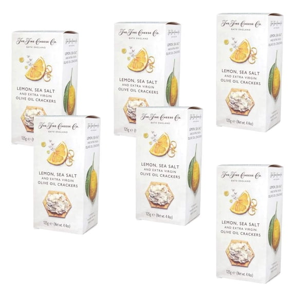 The Fine Cheese Co Sea Salt, Lemon & EVOO Crackers, 125 GR , 6 Pack