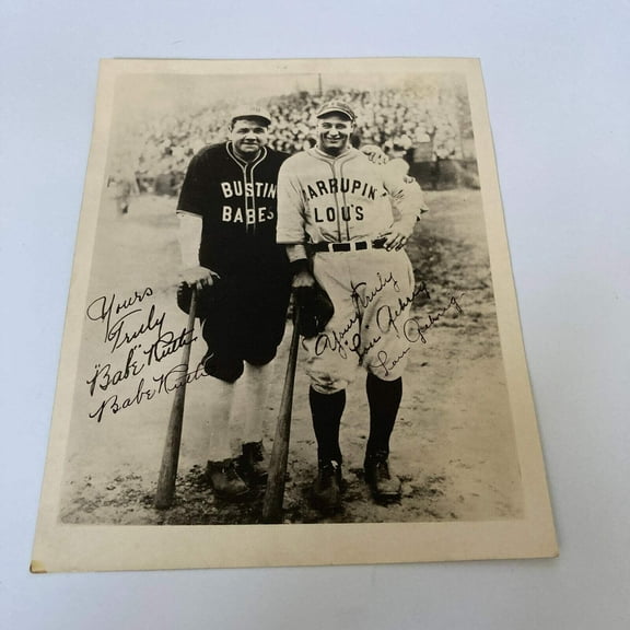 The Finest Babe Ruth Lou Gehrig 1927 Signed Photo In Existence JSA COA