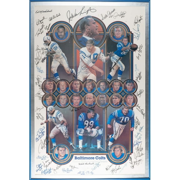 The Finest Baltimore Colts HOF Multi Signed Large 24x38 Photo Johnny Unitas JSA