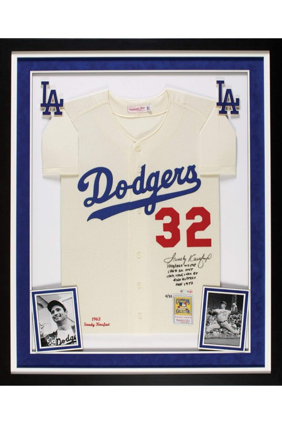 The Finest Sandy Koufax Signed Heavily Inscribed STATS Dodgers Jersey Fanatics