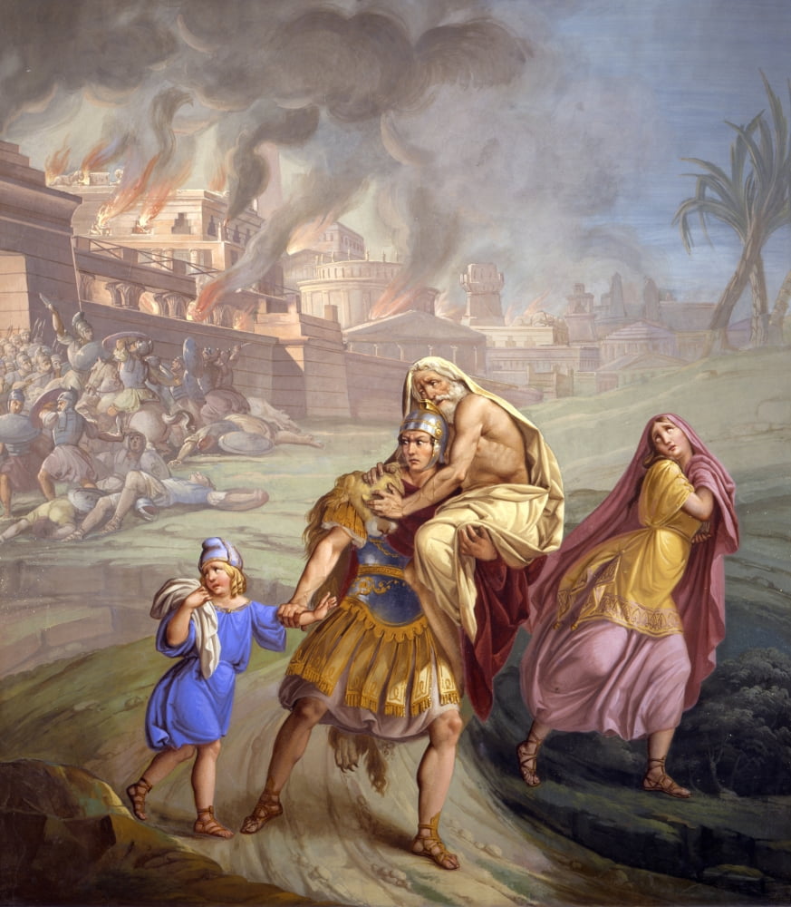 The Fire Of Troy Canvas Art -  (24 x 36)