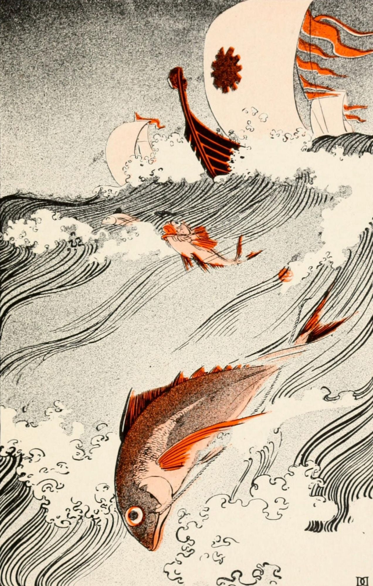 The Fire-flys Lovers and other Tales 1908 Dragon-fishes Canvas Art - Unknown (18 x 24)