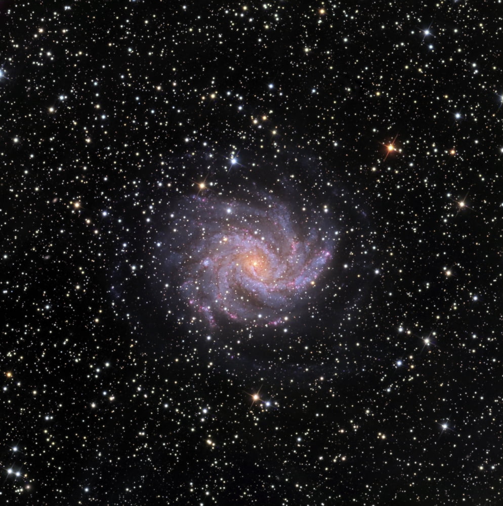 The Fireworks Galaxy Canvas Art - Ken CrawfordStocktrek Images (28 x 29)
