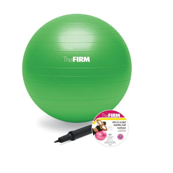 The Firm Slim and Sculpt Stability Ball with DVD, Green (65cm)