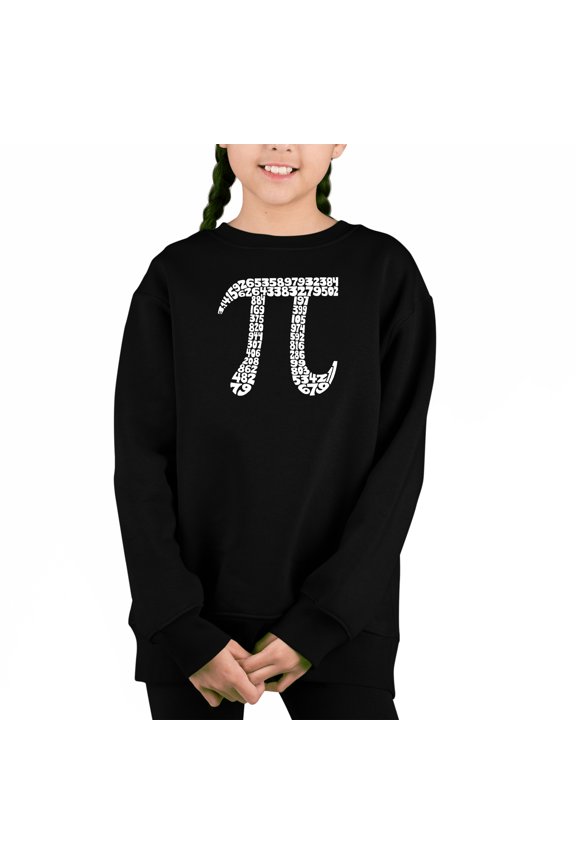 The First 100 Digits Of Pi - Girl's Word Art Crewneck Sweatshirt