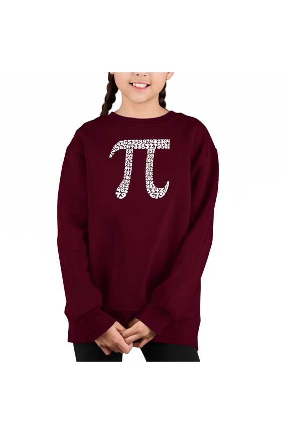 The First 100 Digits Of Pi - Girl's Word Art Crewneck Sweatshirt
