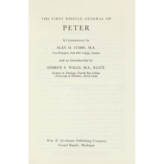 Pre-Owned The First Epistle General of Peter: A Commentary (Tyndale New Testament Commentaries), Used [Paperback]