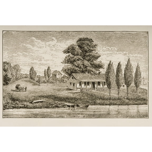 The First House Built In Chicago, Illinois. From American Pictures Drawn With Pen And Pencil By Rev Samuel Manning Circa 1880 Poster Print (17 x 11)