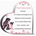 thumbnail image 1 of The First Time Mom Journey Is A Unique And Magical One Unique Acrylic Heart Shaped Plaque Desk Decorations Present For Christmas Wedding Gifts 6X6In, 1 of 4