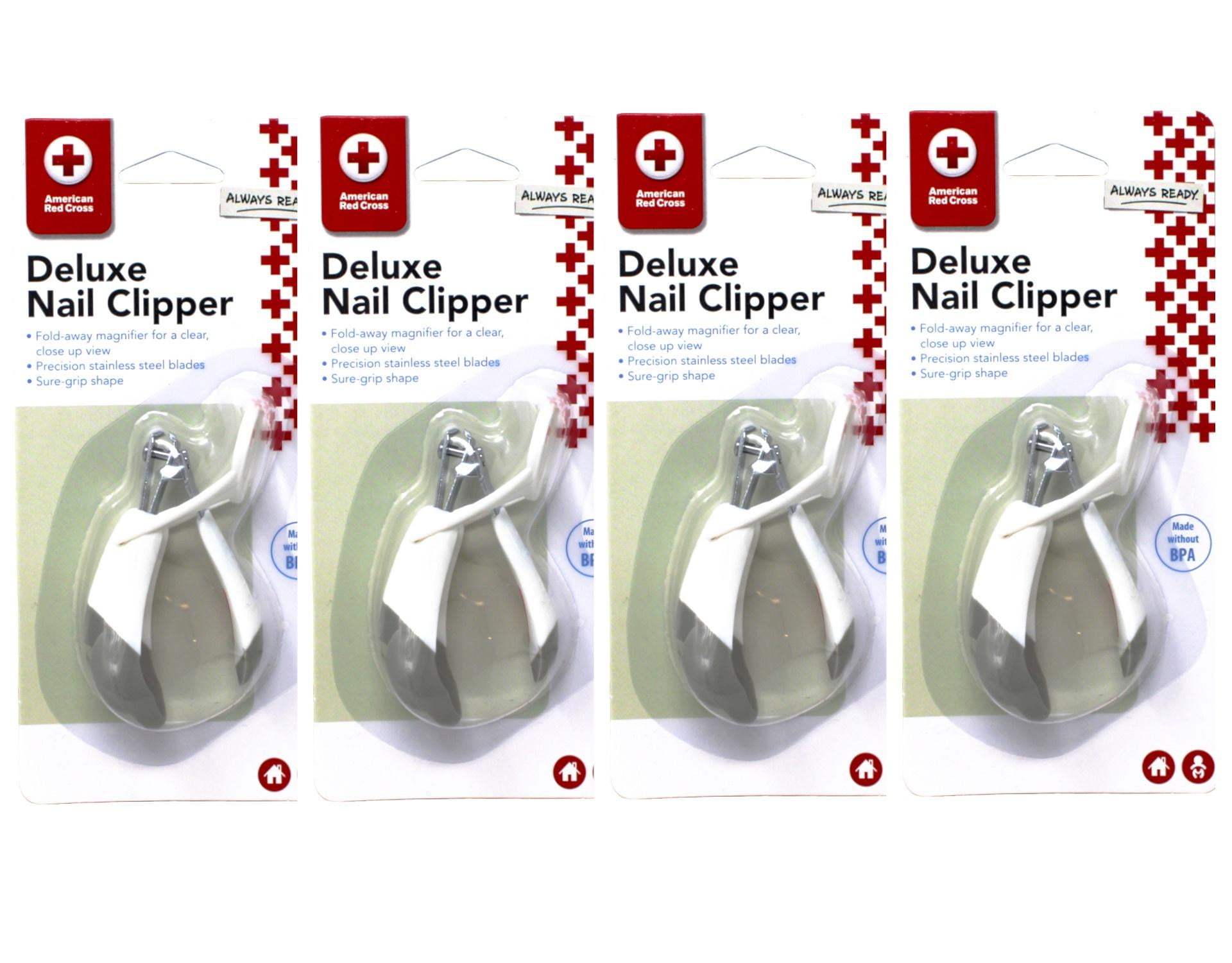 The First Years American Red Cross Deluxe Baby Nail Clippers with Magnifier, Infant Nail Clippers - 4 Pack