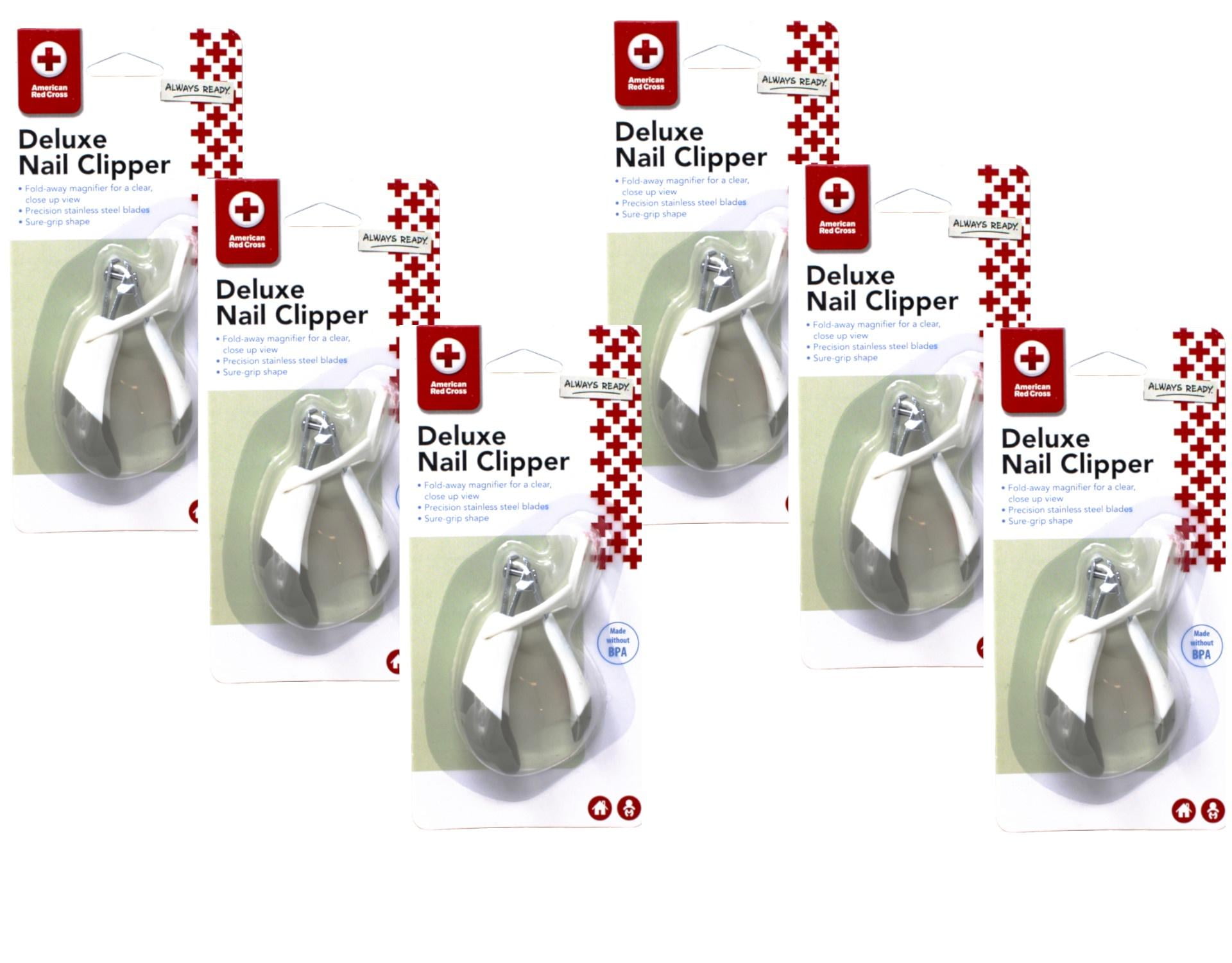 The First Years American Red Cross Deluxe Baby Nail Clippers with Magnifier, Infant Nail Clippers - 6 Pack