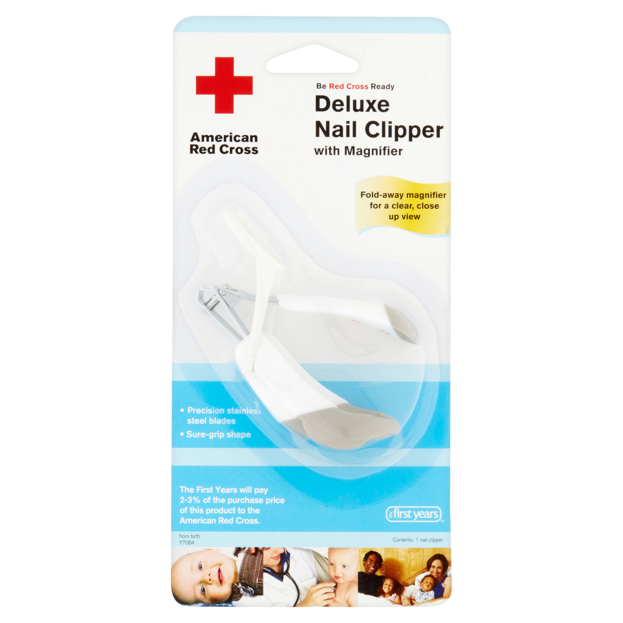 The First Years American Red Cross Deluxe Nail Clipper With Magnifier - 2-Pack, Red