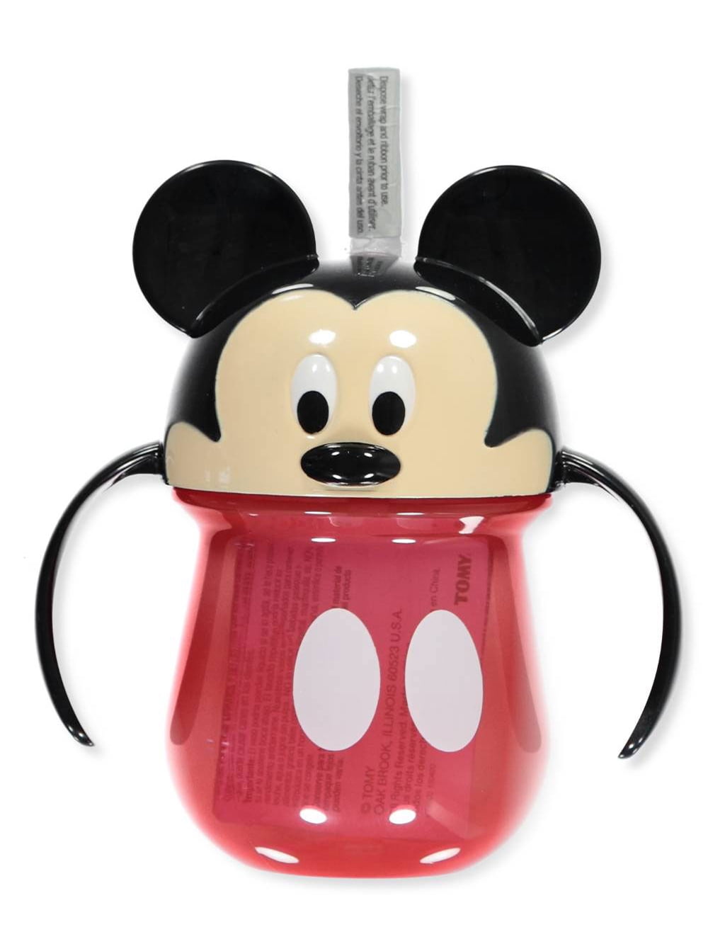 The First Years Disney Mickey Mouse Toddler Straw Cups - Disney Toddler Cups with Name Tag Charm - 18 Months and Up - 10 oz - 2 Count