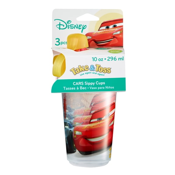 The First Years Disney Take Toss Sippy, 10 Ounce, 3 Pack Cars