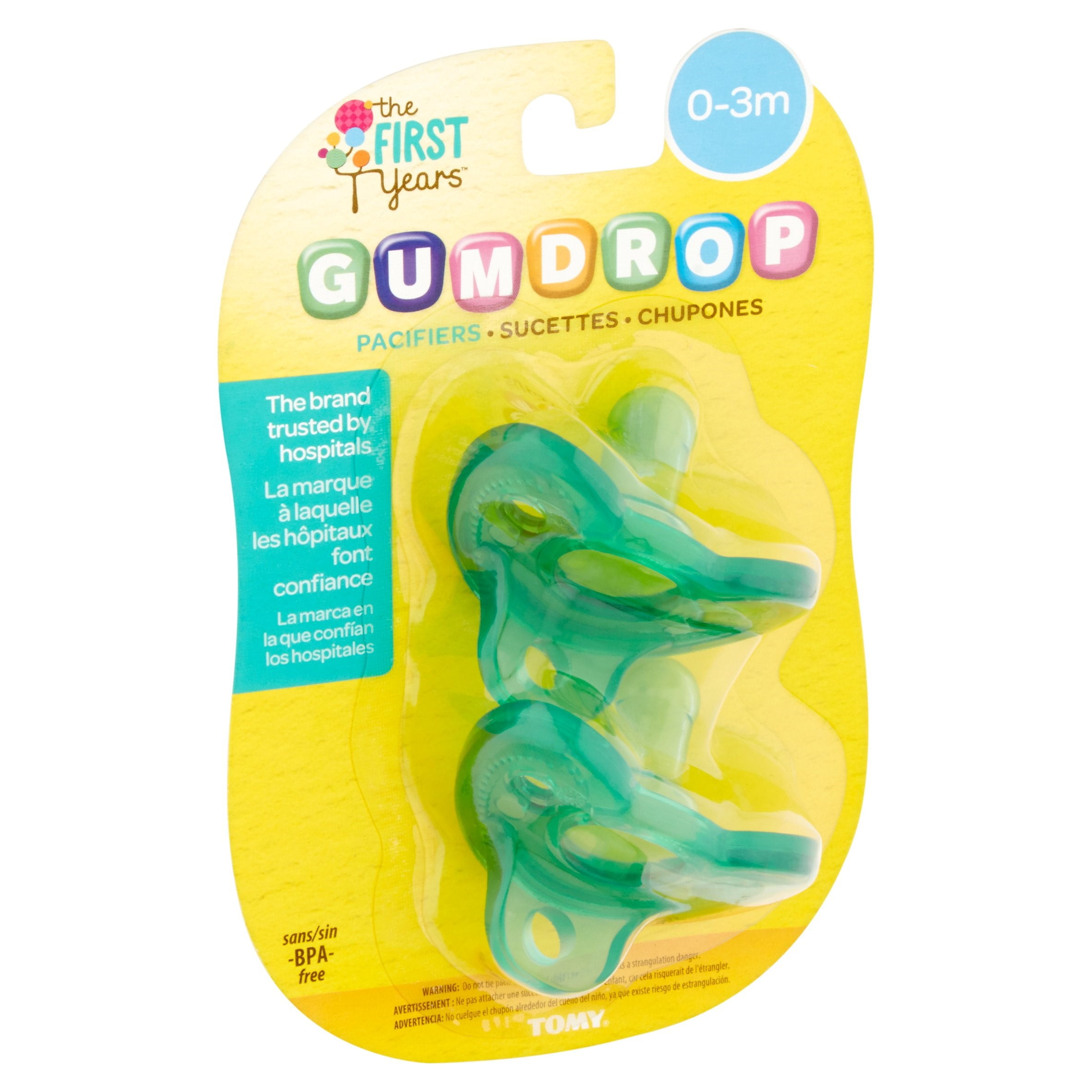 The First Years Gumdrop Pacifiers Newborn Pacifier Green 0 3m 2 Pk