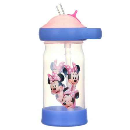 The First Years Minnie Mouse Sip & See Toddler Water Bottle w/ Floating Charm, 12 Oz