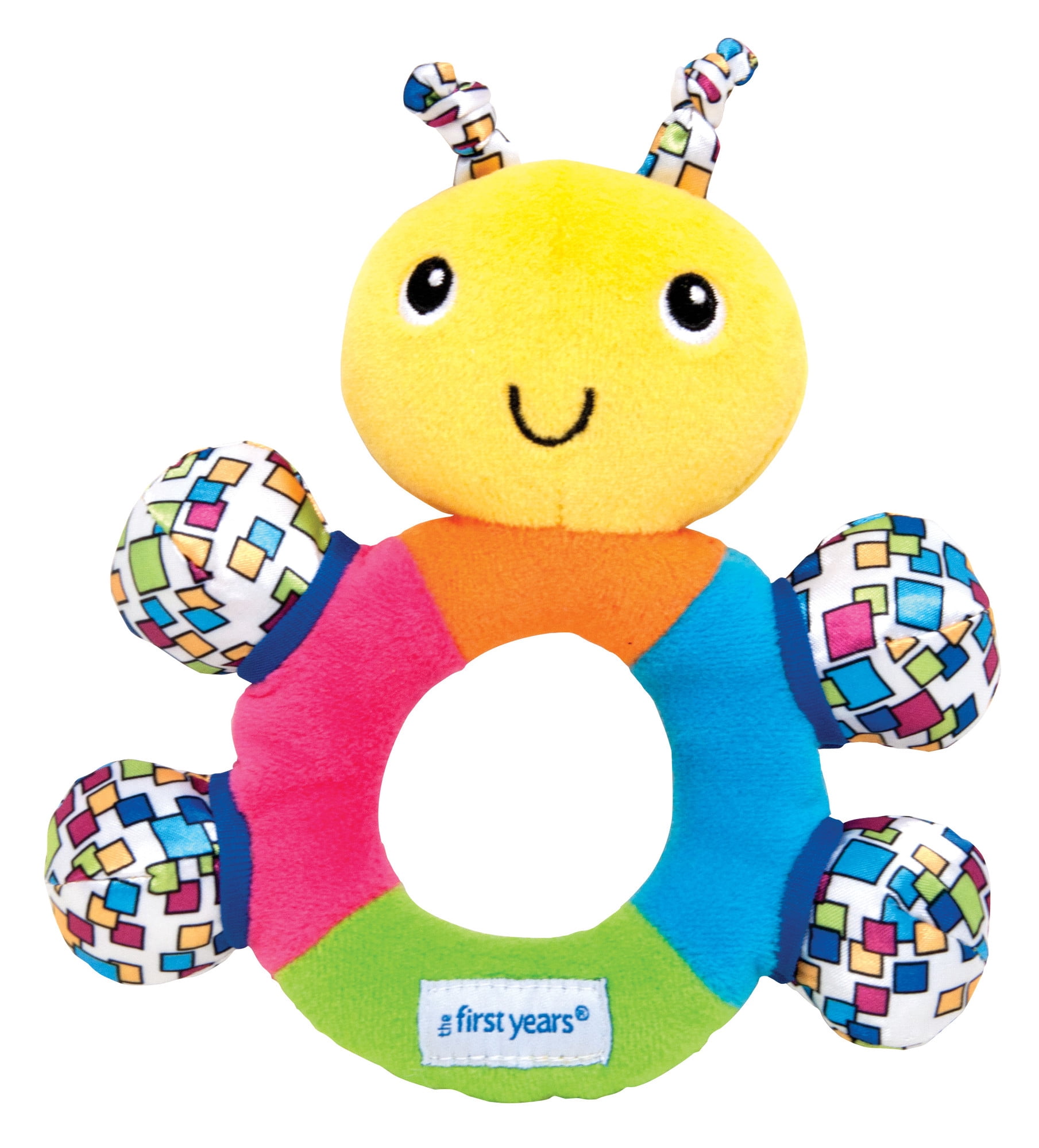 The First Years My First Rattle, Baby Learning Toy With Soft Teething Surfaces & High Contrast Patterns