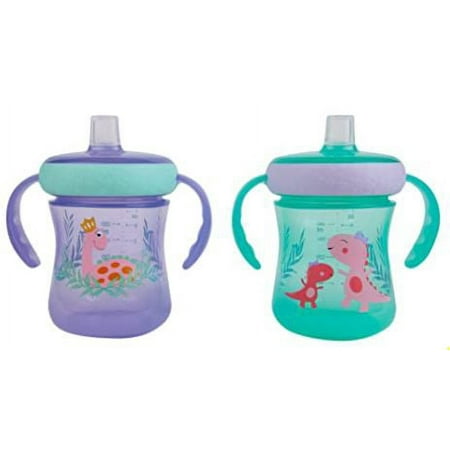 The First Years Soft Spout Trainer Cups 7 Oz, 2 Pack, Dino