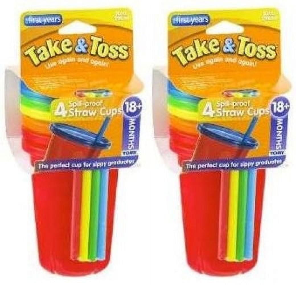 The First Years Straw Cup, Pink Take and Toss, 10 Ounce - 8 Cups