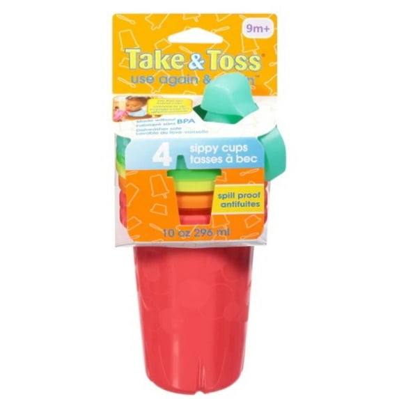 The First Years Take & Toss 10 oz Spill Proof Sippy Cups (Colors May Vary) (Pack of 84)