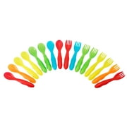 The First Years Take & Toss Dishwasher-Safe Infant Feeding Forks and Spoons, Rainbow Colors, 16 Pack