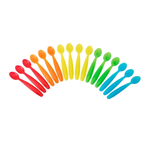 The First Years Take & Toss Dishwasher-Safe Infant Feeding Spoons, Rainbow Colors, 16 Pk