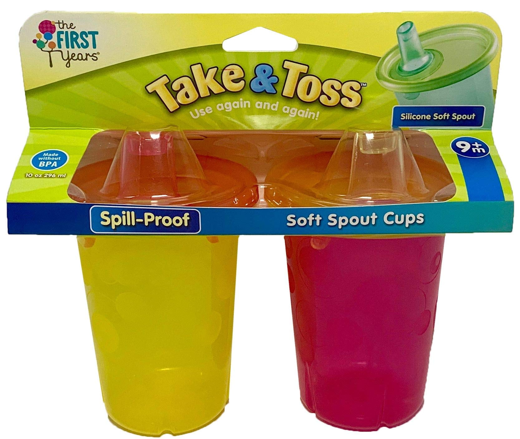 The First Years Take & Toss Spill Proof Sippy Cups - Rainbow Party Pack -  Reusable Toddler Cups - Ki…See more The First Years Take & Toss Spill Proof