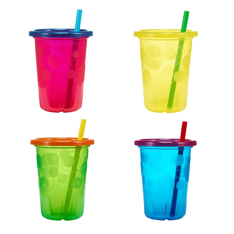 The First Years Greengrown Reusable Spill-proof Straw Toddler Cups -  Purple/teal - 3pk/10oz : Target